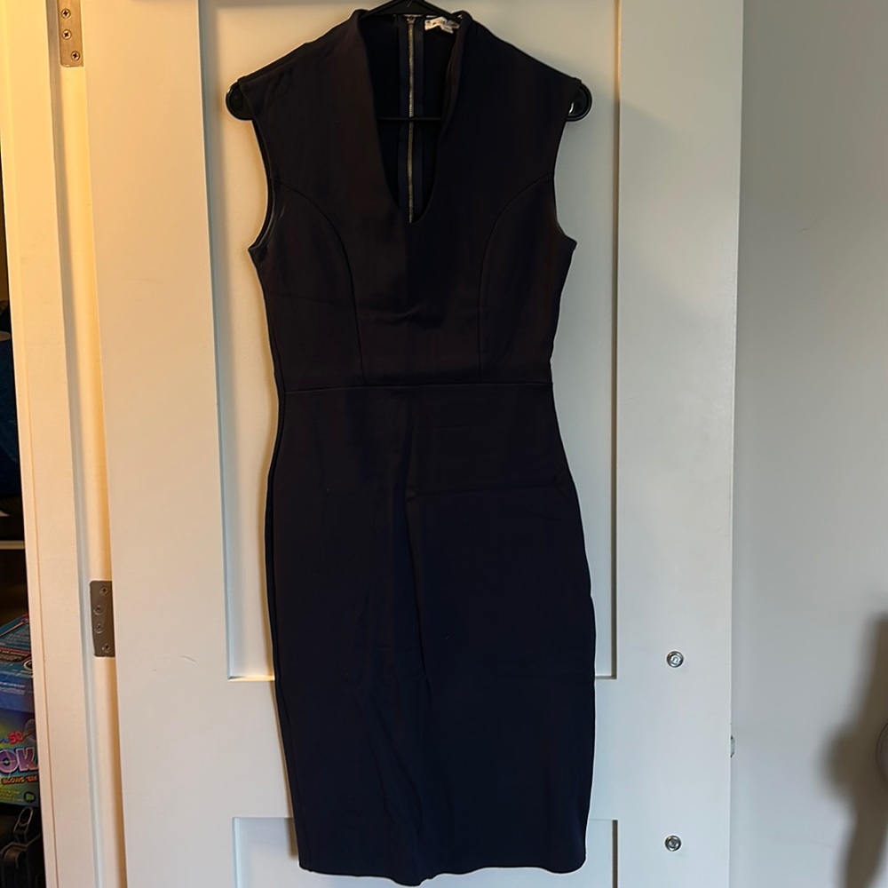 Medium navy business dress.